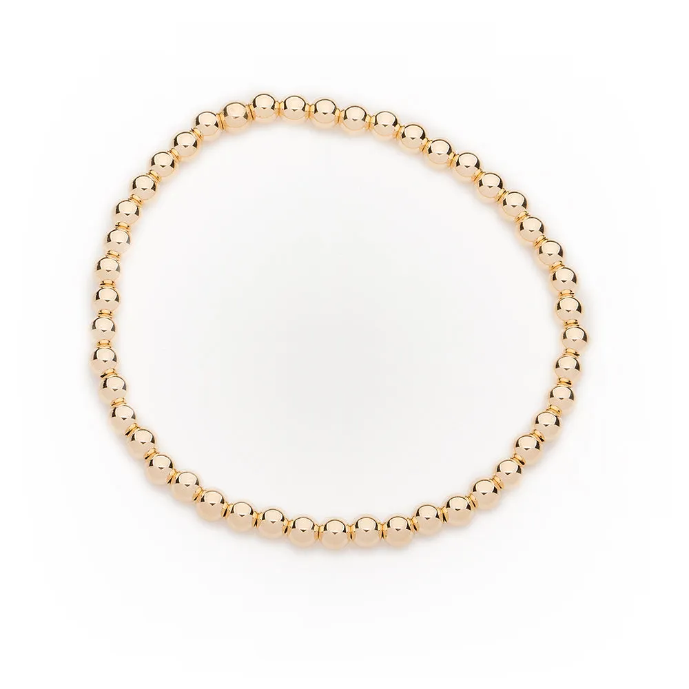4mm 14k Yellow Gold Filled Bead Bracelet