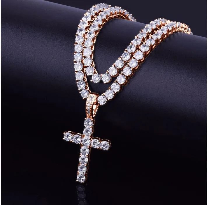 4MM CROSS   TENNIS CHAIN SET