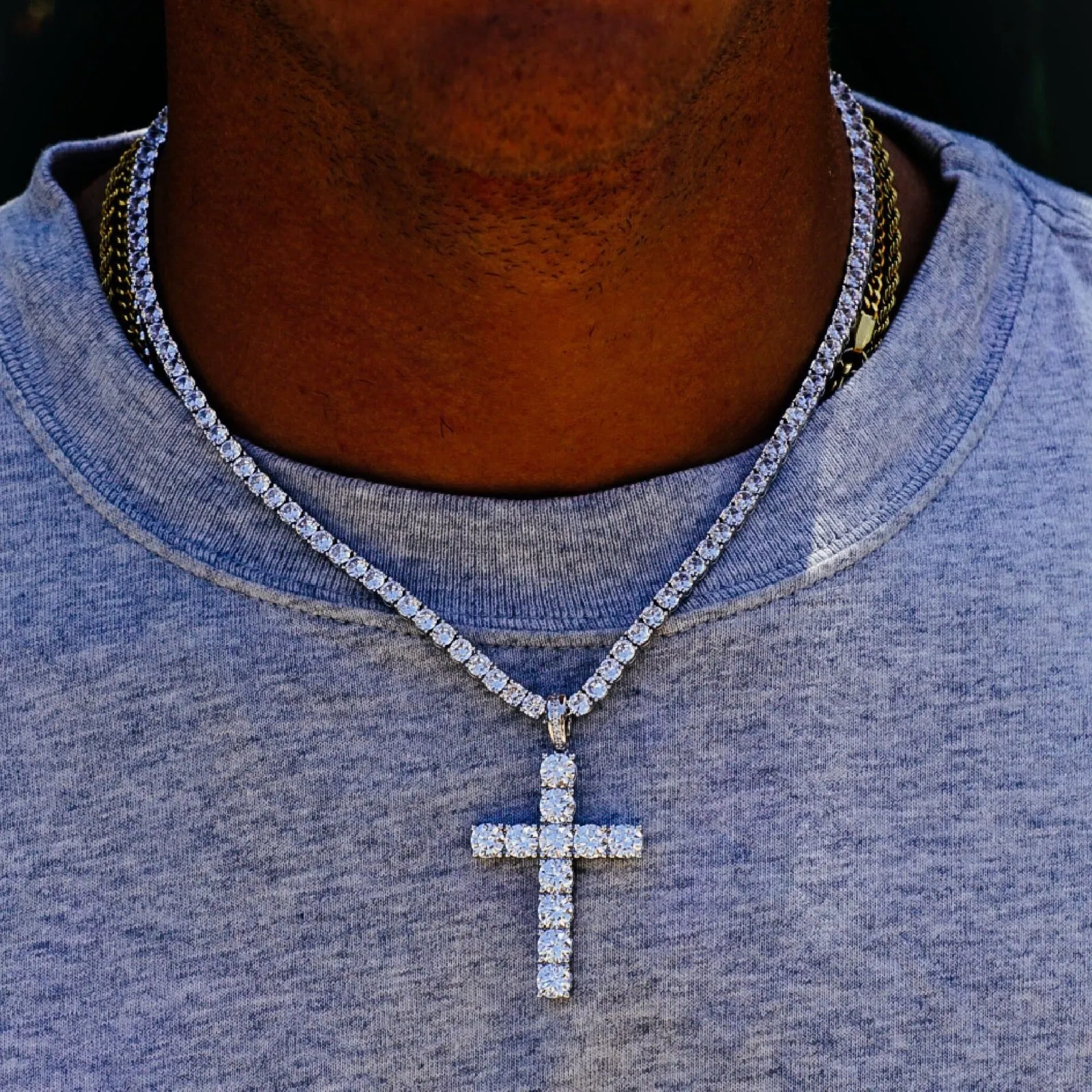 4MM CROSS   TENNIS CHAIN SET