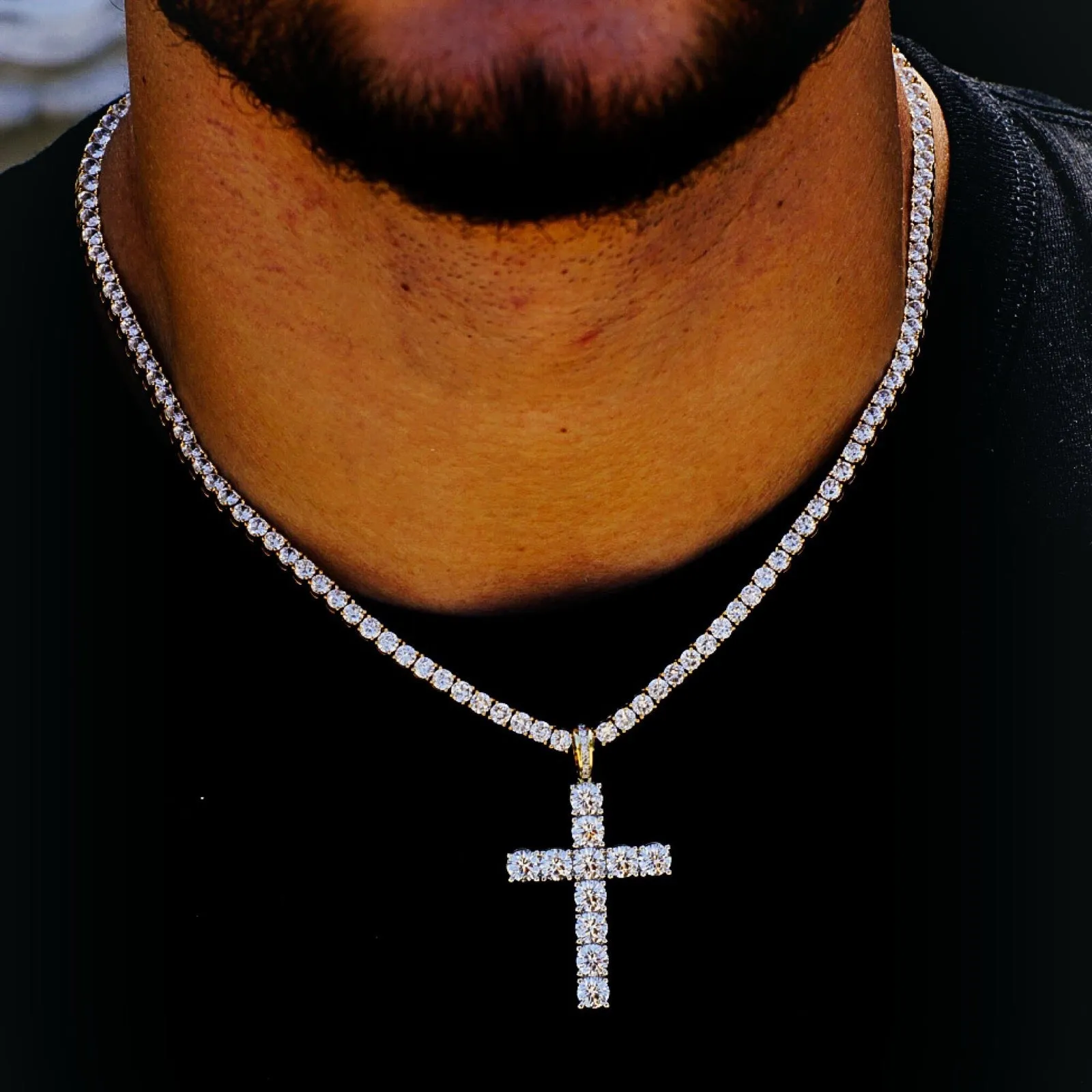 4MM CROSS   TENNIS CHAIN SET