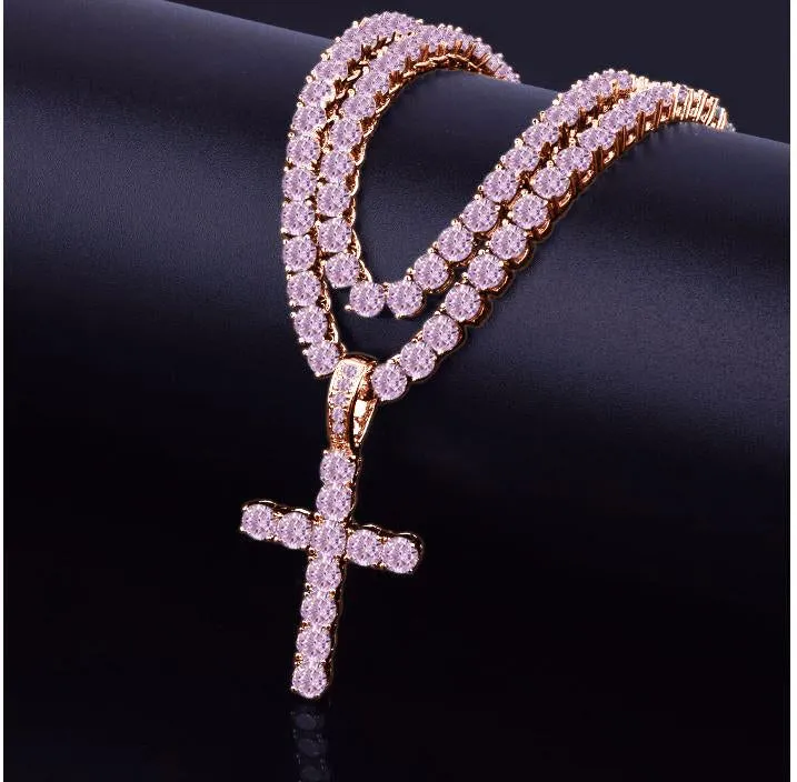 4MM CROSS   TENNIS CHAIN SET