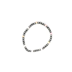 4mm Navajo Pearl Stretch Bracelet - Pink Conch