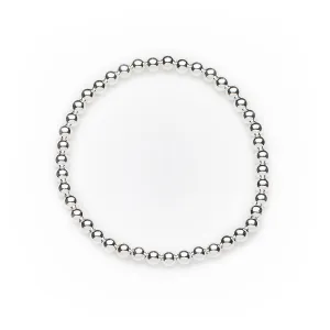 4mm Sterling Silver Bead Bracelet