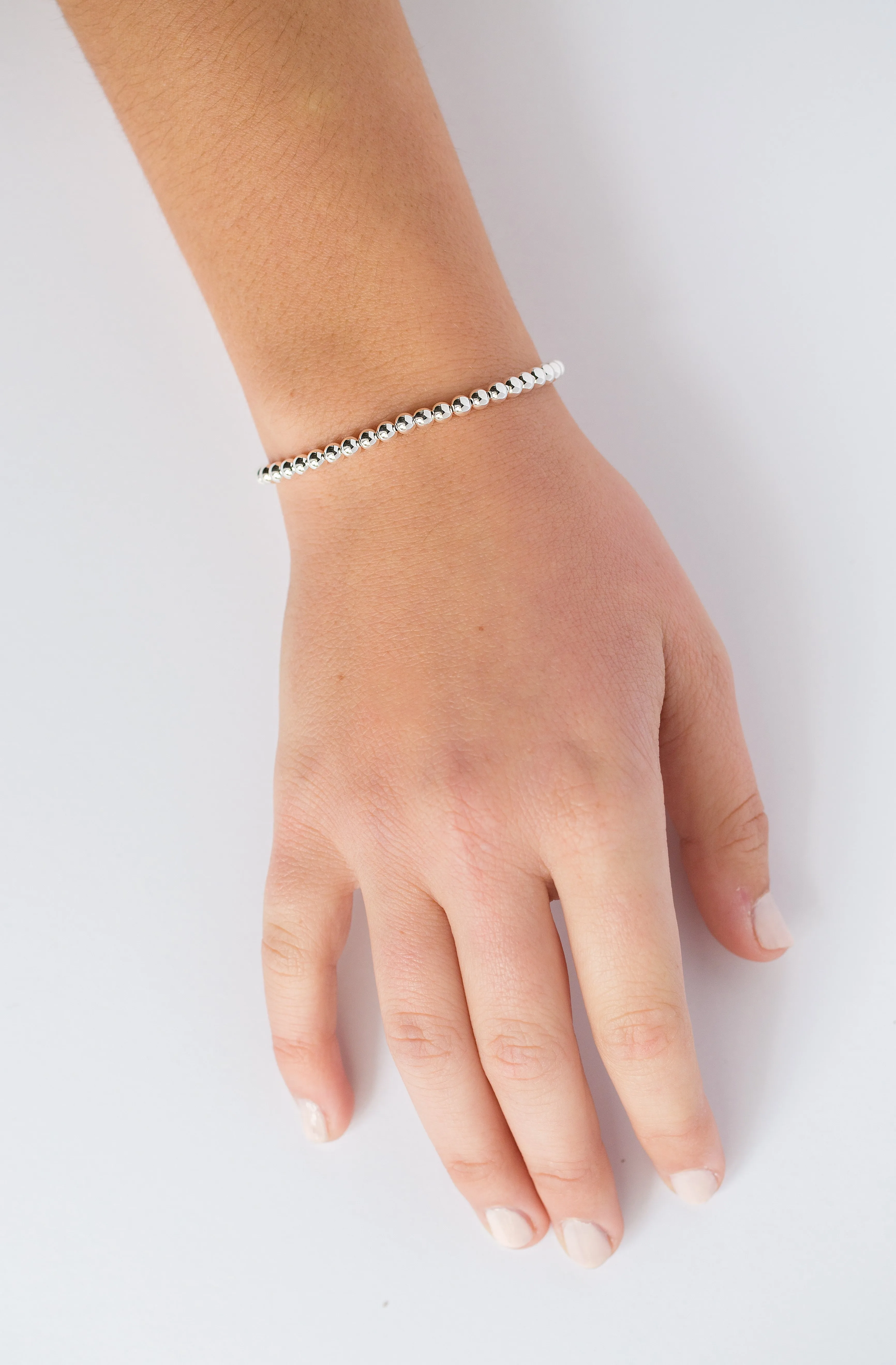 4mm Sterling Silver Bead Bracelet