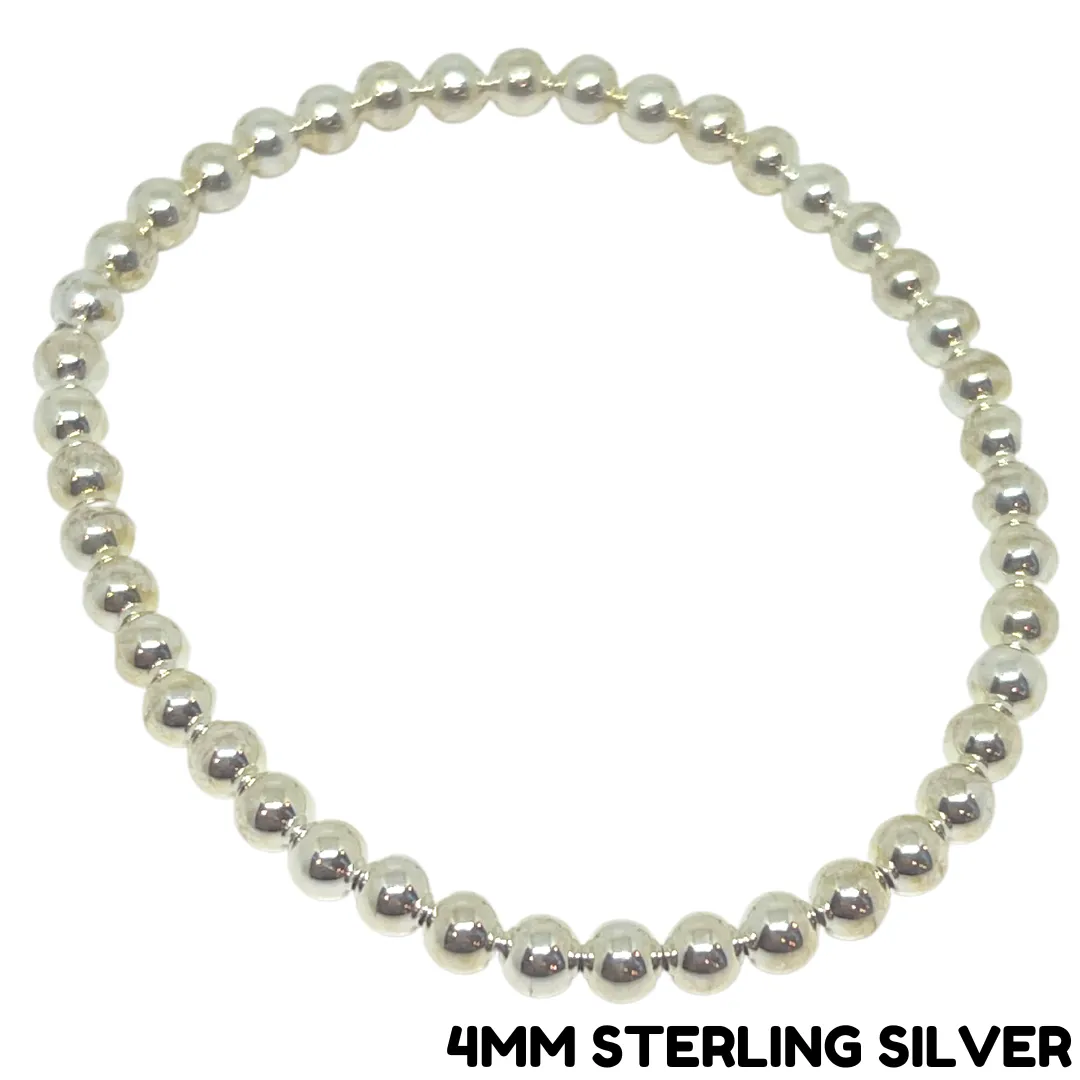4MM- Sterling Silver Stretch Bracelet
