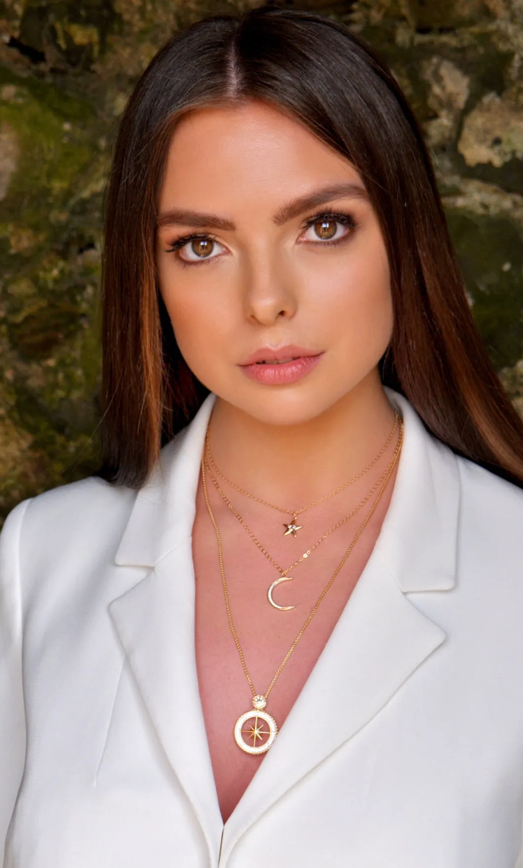Absolute Star & Moon Layered Necklace - Gold