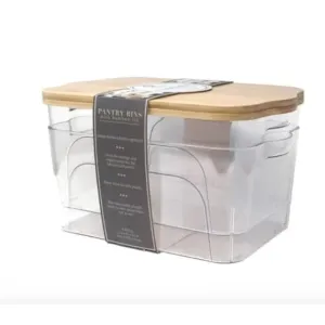 Acrylic Pantry/Storage Bin Wood Lid