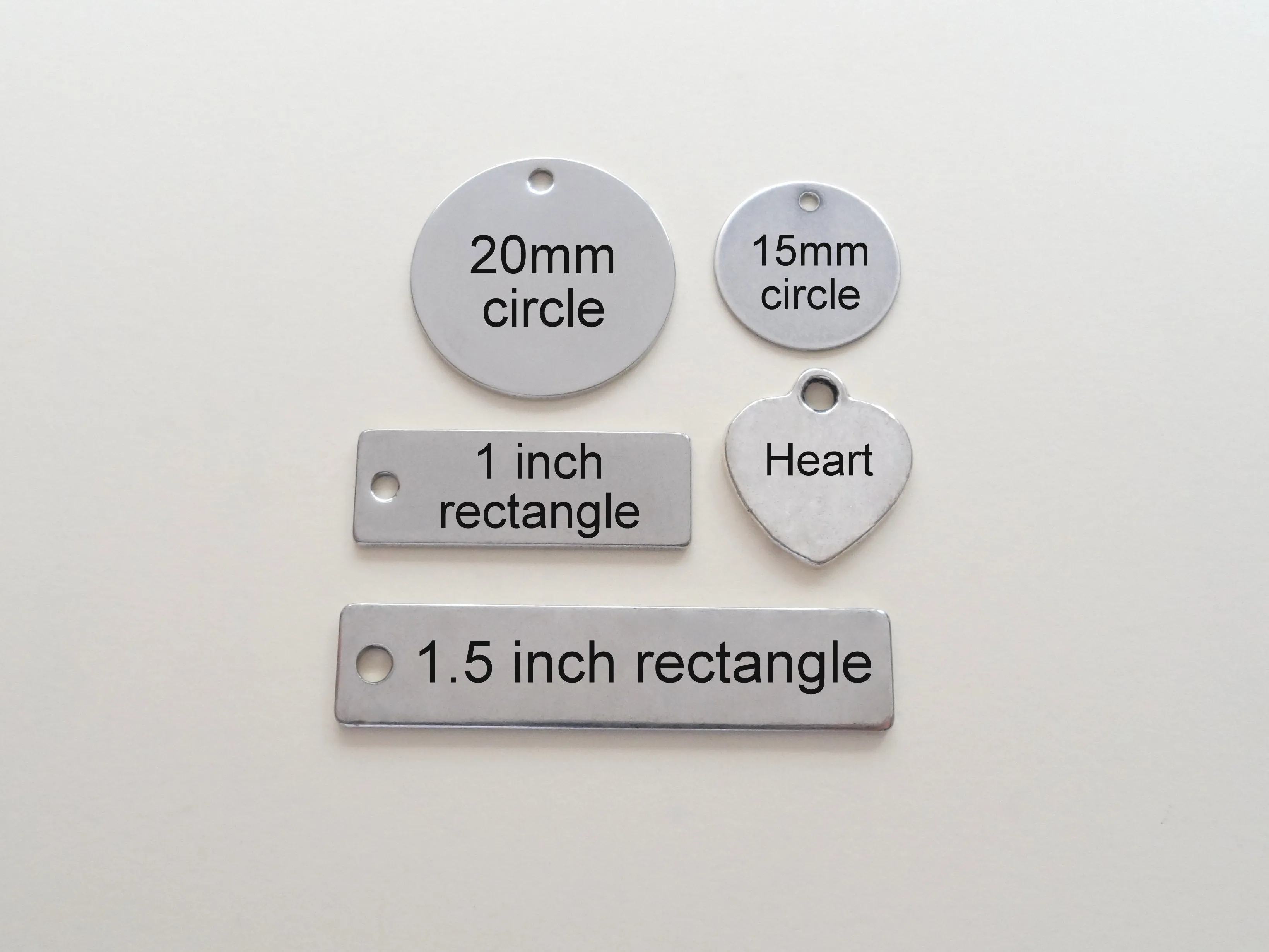 Add On Tag with Your Custom Engraving to Add to Your Keychain Purchase, Select Tag Size and Shape