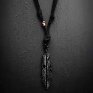 Adjustable Black Feather Necklace - RG&B