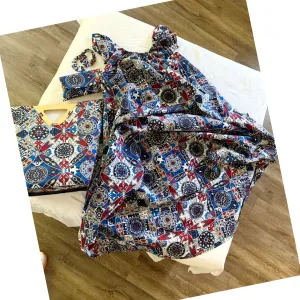 Africa Nairobi Blue Paisley Summer Dress