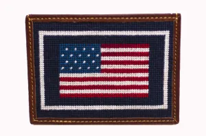 AMERICAN FLAG NEEDLEPOINT CARD WALLET