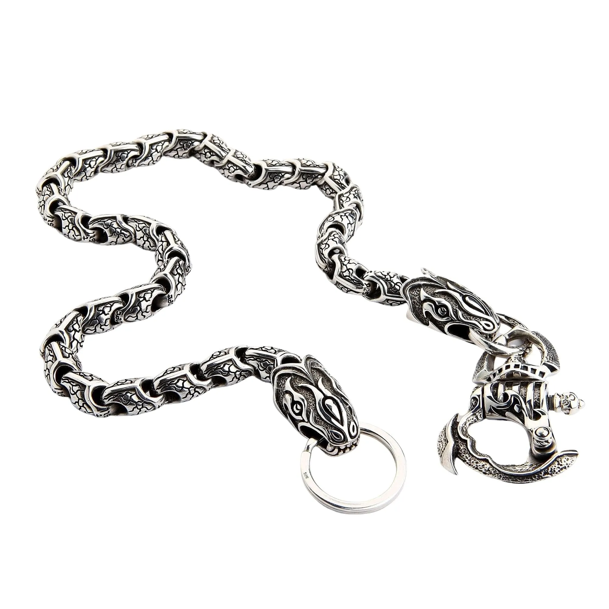 Anaconda Snake Sterling Silver Wallet Chain