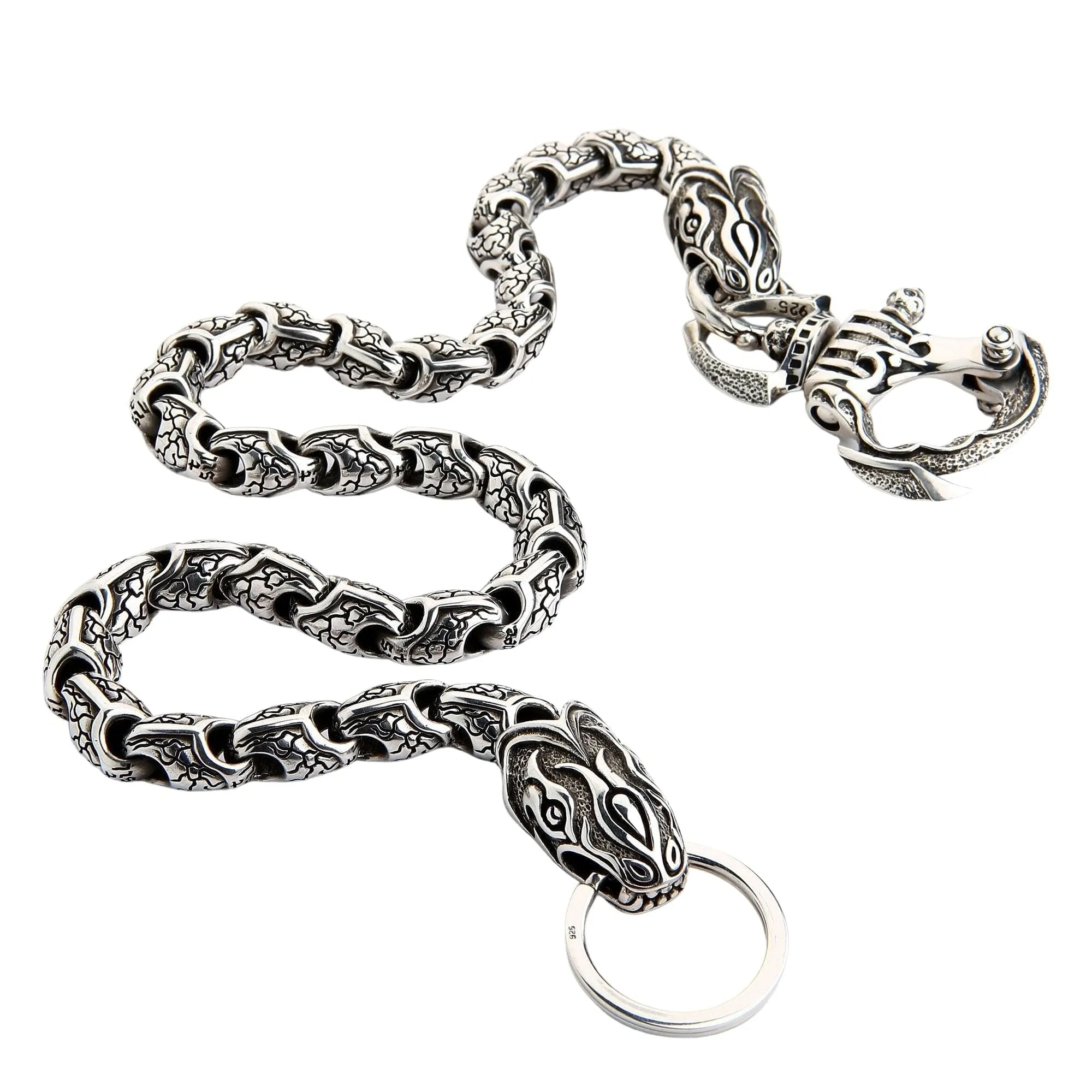 Anaconda Snake Sterling Silver Wallet Chain