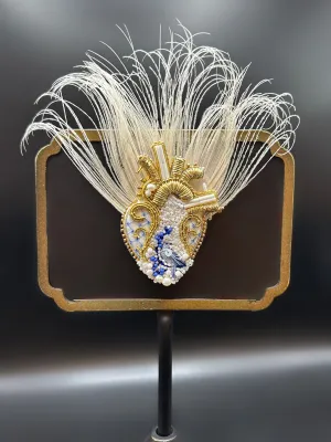 Anatomical Feather Heart Brooch