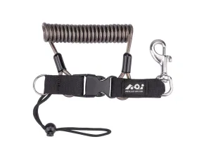 AOI Spring Coiled Lanyard with Quick Release Buckle and Swivel Eye Bolt Snap