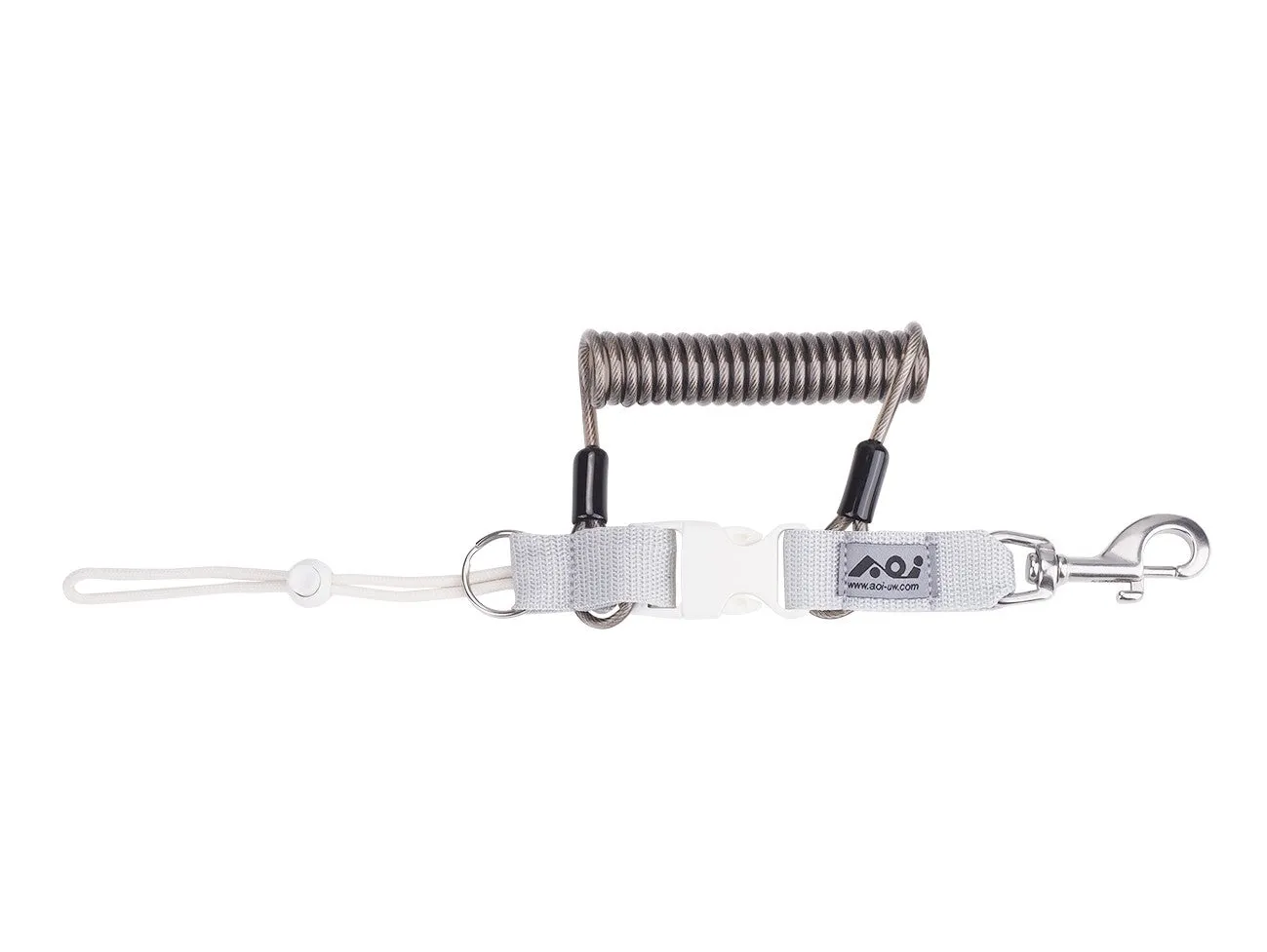AOI Spring Coiled Lanyard with Quick Release Buckle and Swivel Eye Bolt Snap