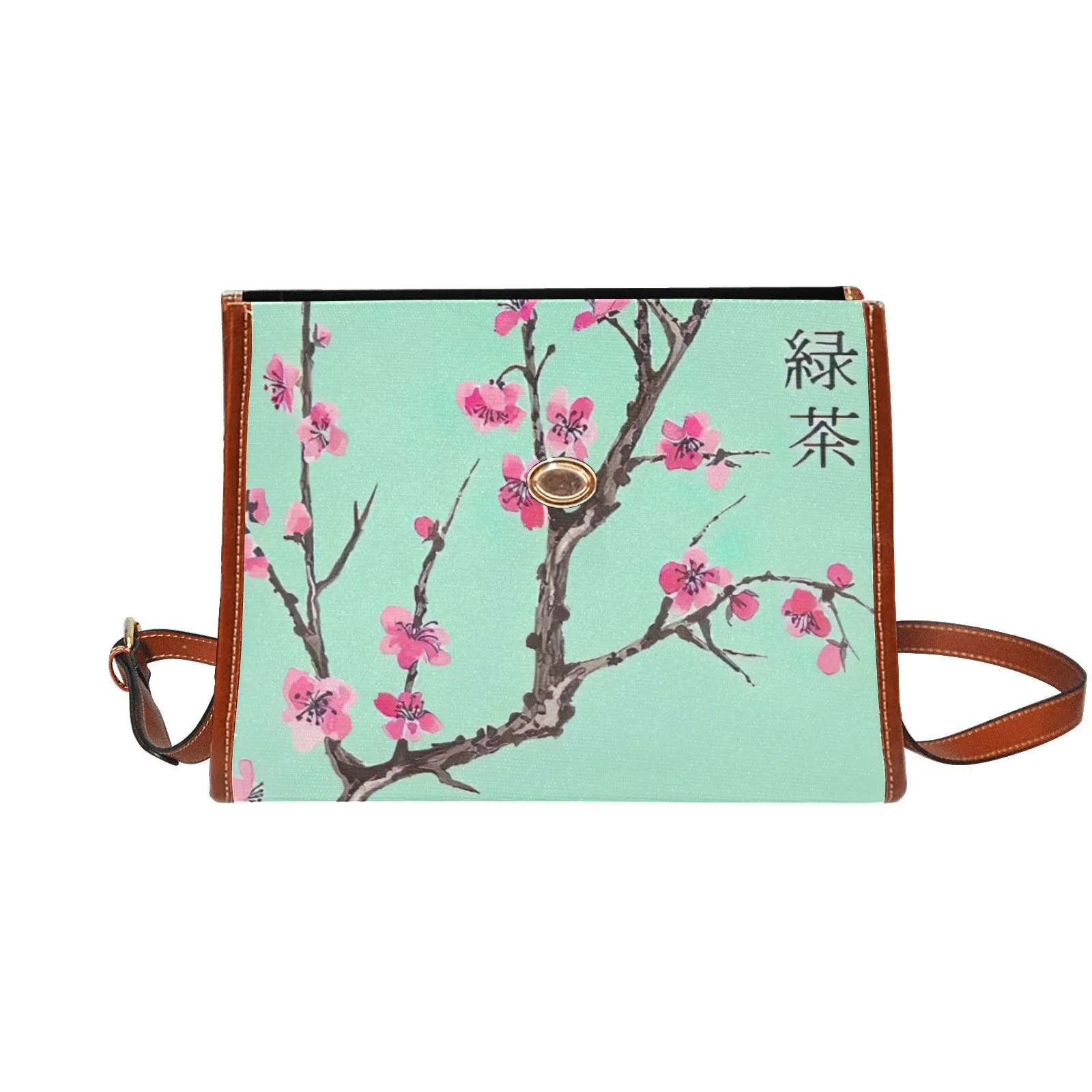 Arizona Green Tea Pattern Waterproof Canvas Bag-Brown