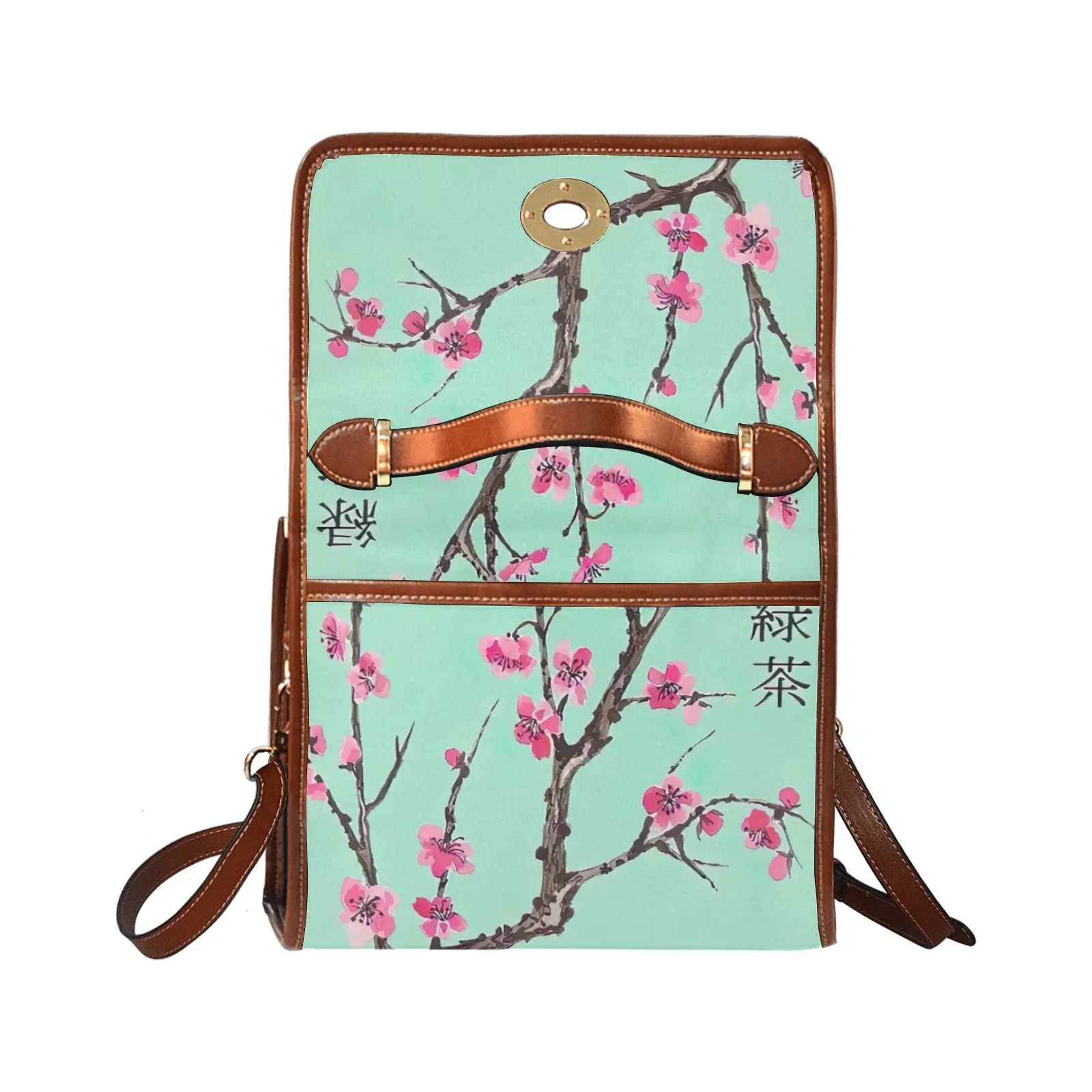 Arizona Green Tea Pattern Waterproof Canvas Bag-Brown