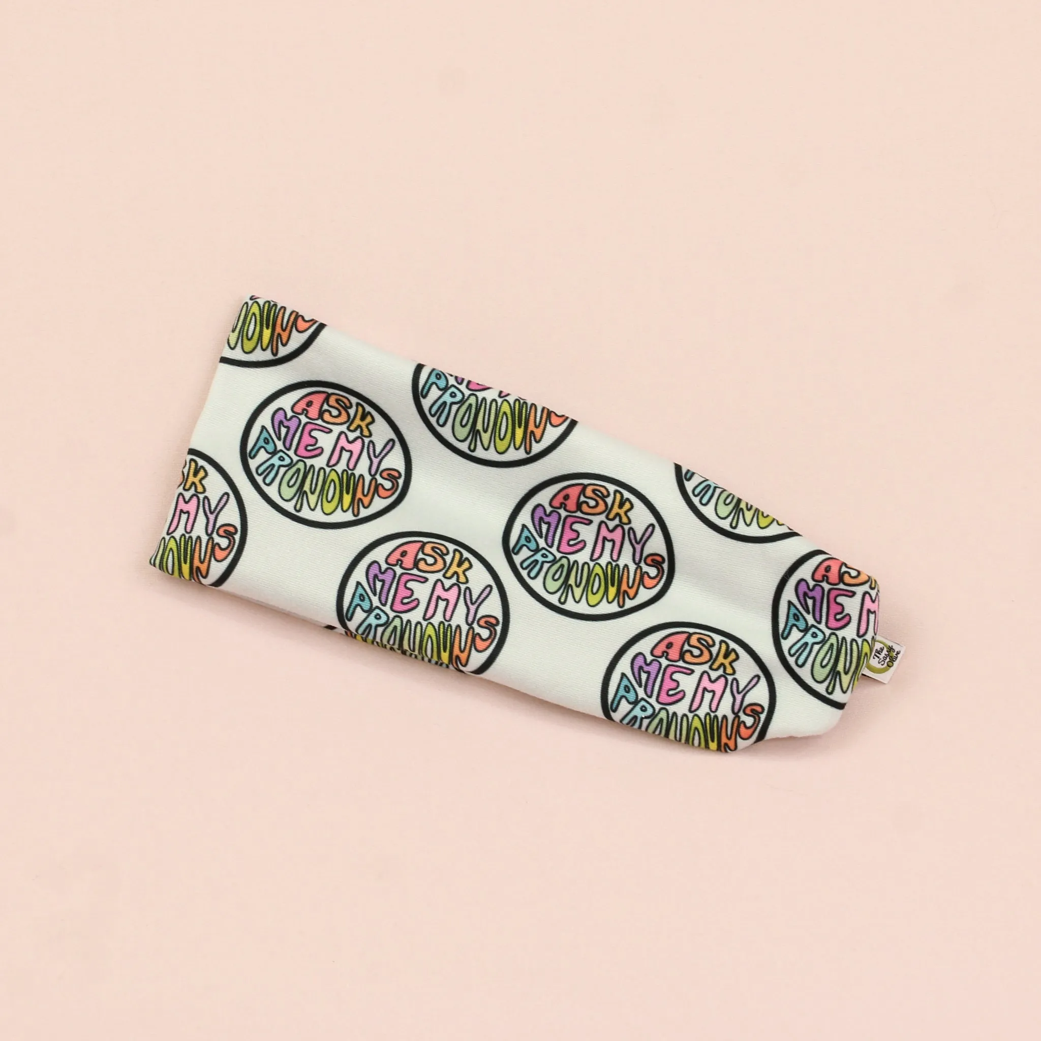 Ask Me Pronouns Stretch Headband