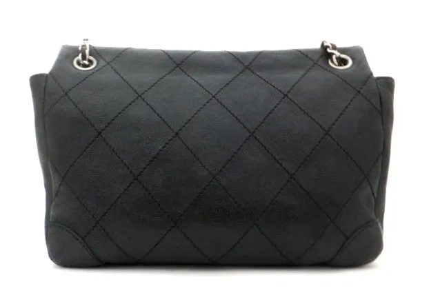 Authentic Chanel Black Caviar Distressed Jumbo   Wallet