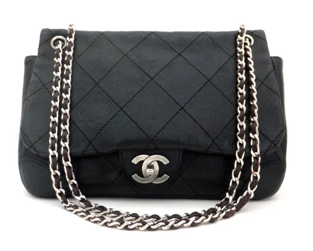 Authentic Chanel Black Caviar Distressed Jumbo   Wallet