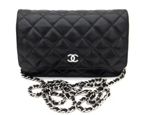 Authentic Chanel Black Wallet On Chain (WOC)