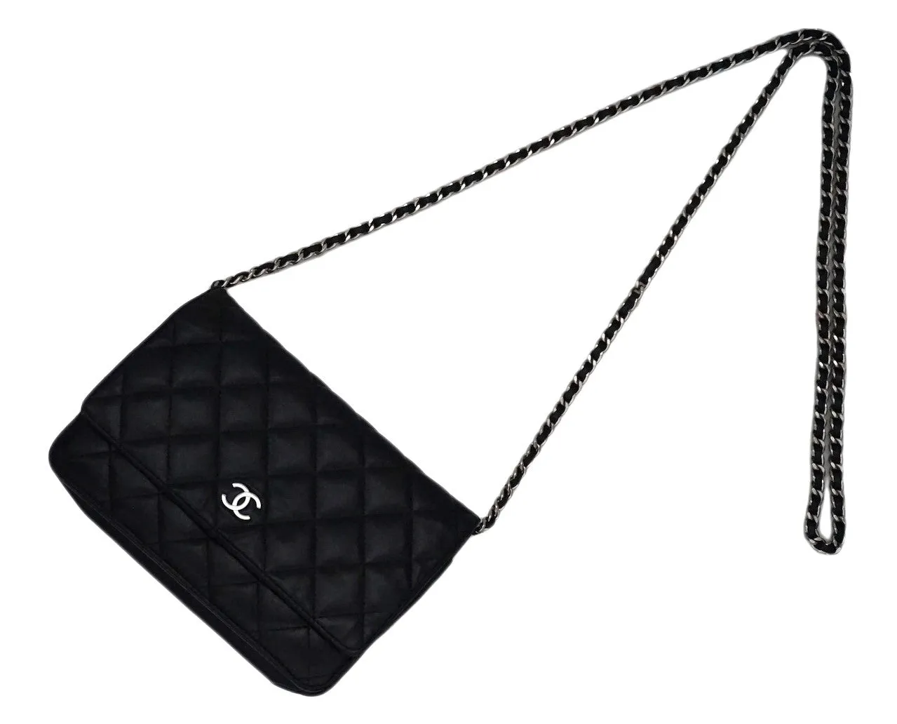 Authentic Chanel Black Wallet On Chain (WOC)