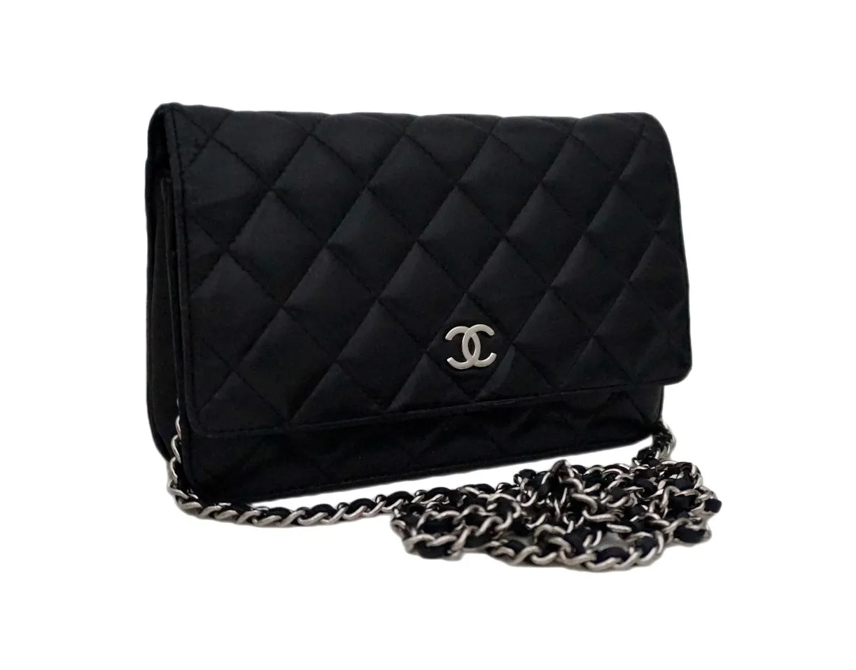 Authentic Chanel Black Wallet On Chain (WOC)