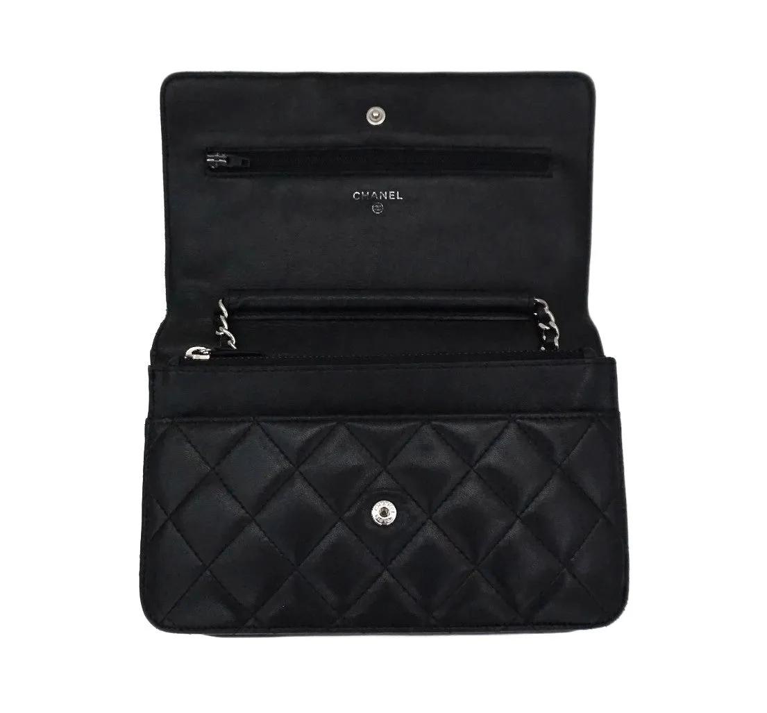 Authentic Chanel Black Wallet On Chain (WOC)