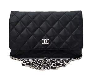 Authentic Chanel Black Wallet On Chain (WOC)