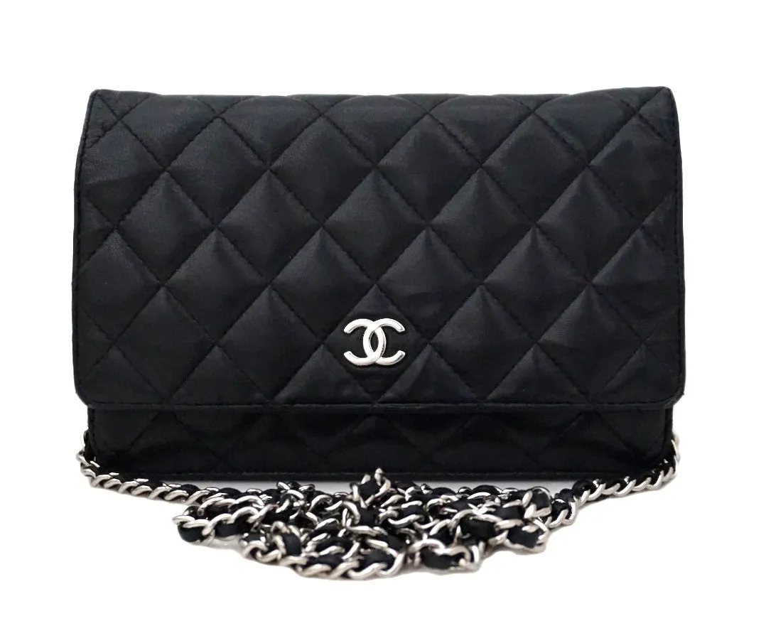 Authentic Chanel Black Wallet On Chain (WOC)