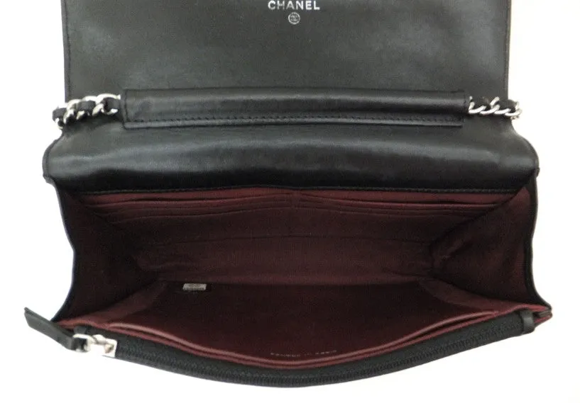 Authentic Chanel Black Wallet On Chain (WOC)