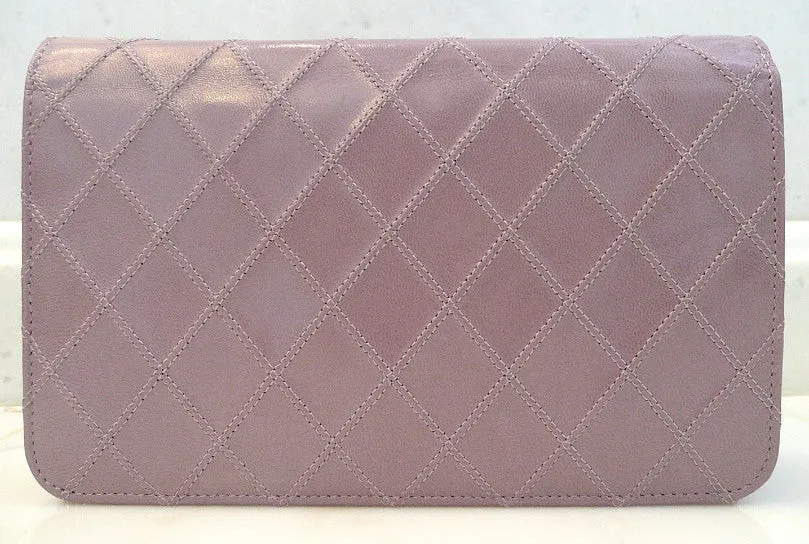 Authentic Chanel Lilac Quilted Wallet On Chain (WOC) Handbag