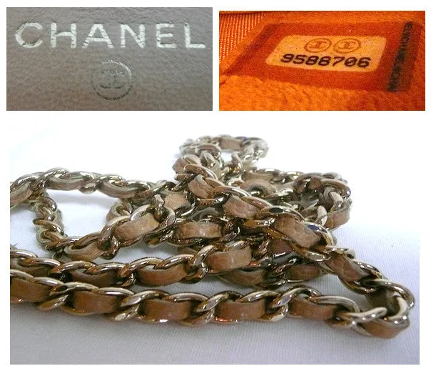 Authentic Chanel Tan Caviar Wallet On Chain (WOC) Handbag