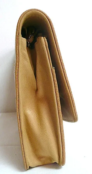 Authentic Chanel Tan Caviar Wallet On Chain (WOC) Handbag