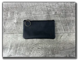 B-STOCK Leather Zipper Pouch - Carbon Black (Factory Second - Imperfect Corners)