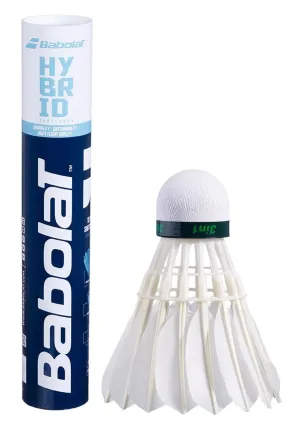 Babolat Hybrid Badminton Feather Shuttles / Shuttlecocks - Set of 12