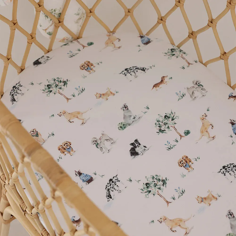 Bassinet Sheet / Change Pad Cover - Dog Park