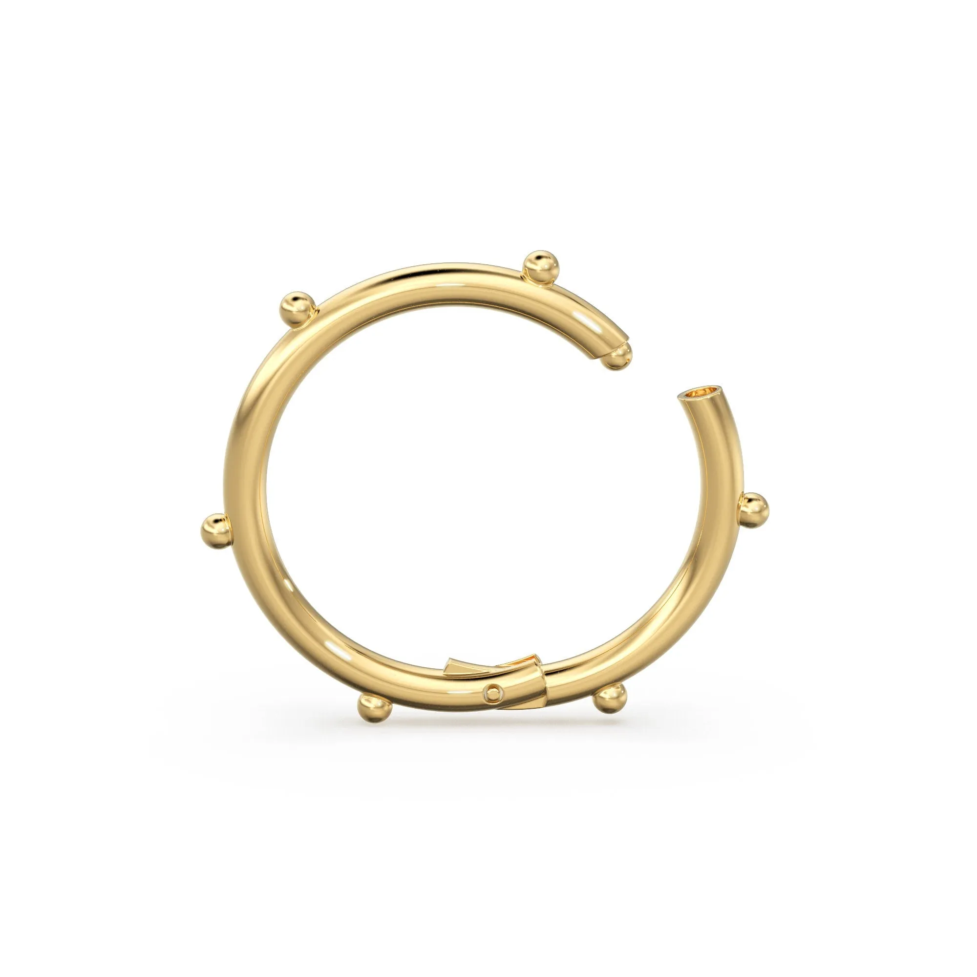 Bauble Clicker Gold Charm Holder Clasp / 14K Solid Gold Connector / Necklace Connector Clasp Lock / Charm holder / Solid Gold Charms Clasp