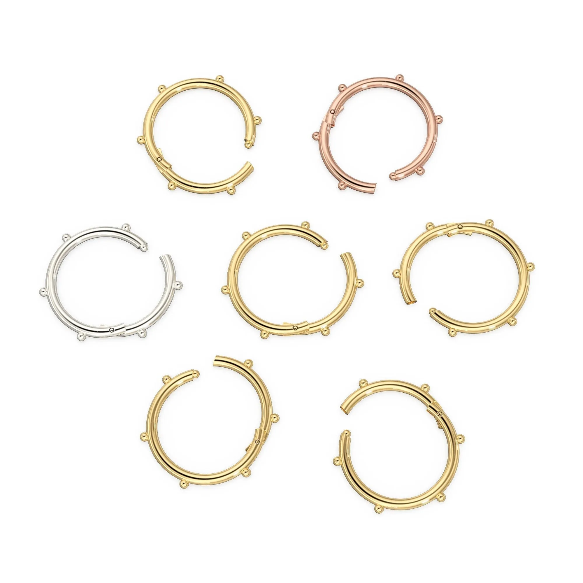 Bauble Clicker Gold Charm Holder Clasp / 14K Solid Gold Connector / Necklace Connector Clasp Lock / Charm holder / Solid Gold Charms Clasp