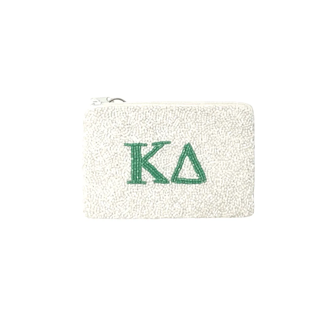Beaded Coin Purse - KD White