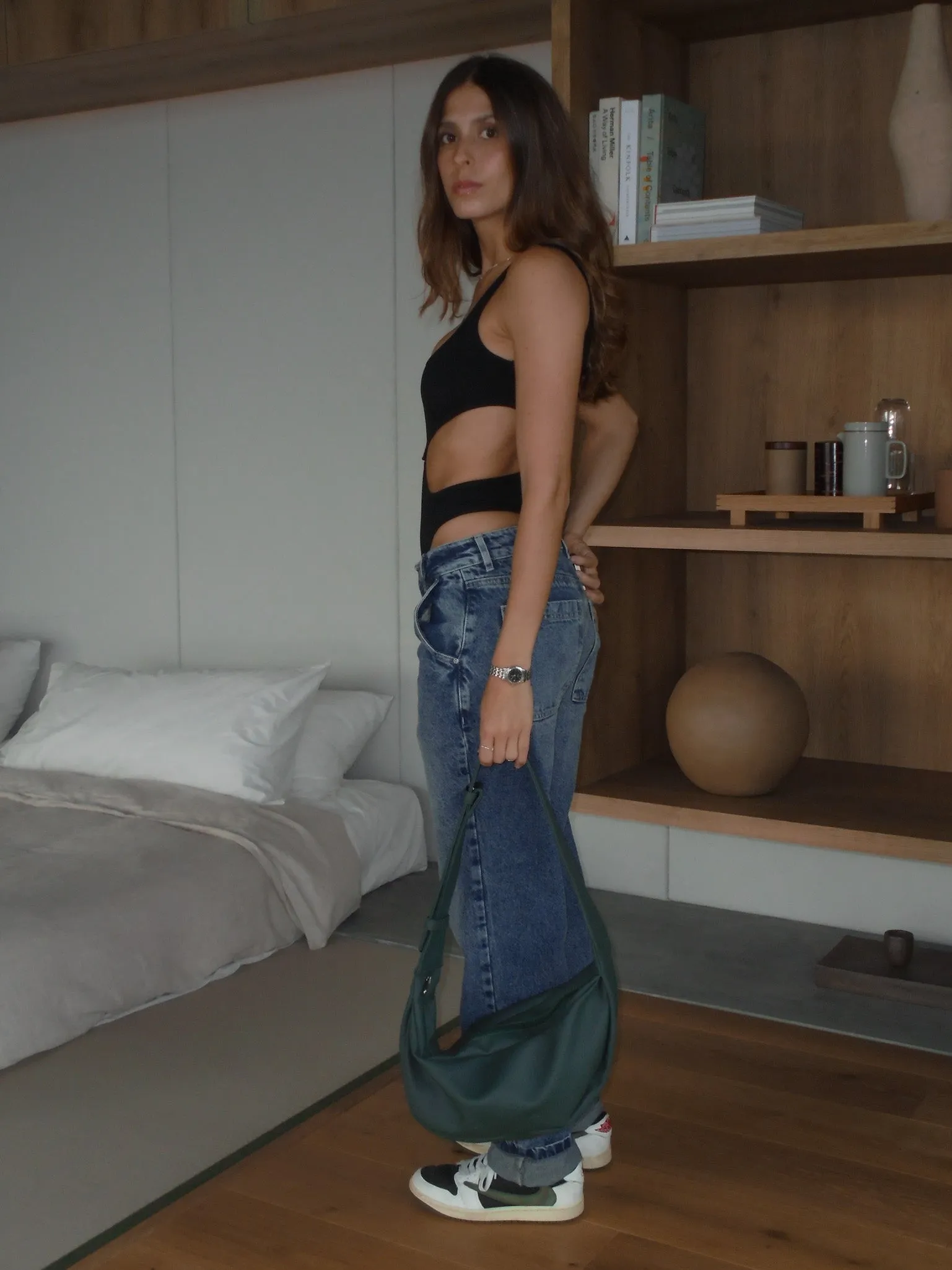 BEAN CROSS BAG  - FOREST GREEN