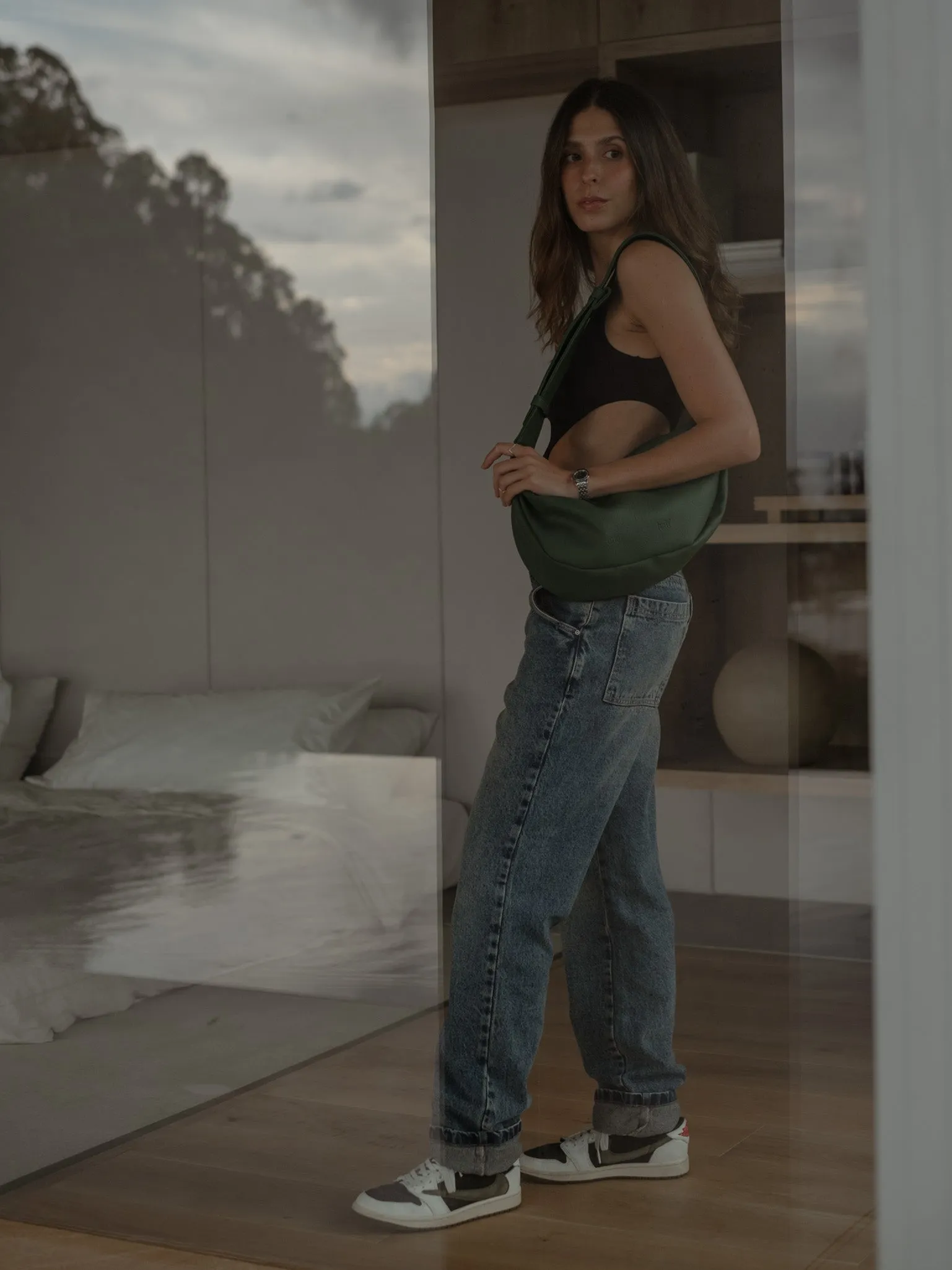 BEAN CROSS BAG  - FOREST GREEN