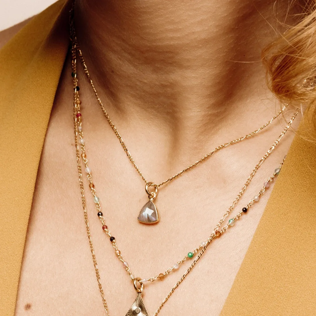 BERMUDA TRIANGLE DAINTY COLLAR NECKLACE