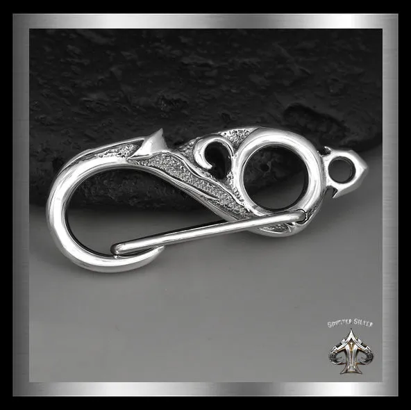 Biker Maori Fish Hook Sterling Silver Belt Clip Wallet Chain Part