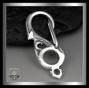Biker Maori Fish Hook Sterling Silver Belt Clip Wallet Chain Part