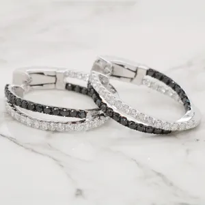 Black and White Diamond Hoops