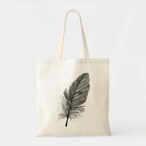 BLACK FEATHER CANVAS BAG