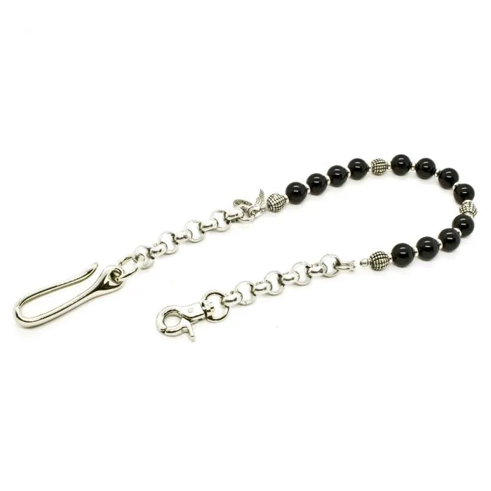 Black Pearl Wallet Chain - Shiny Black Onyx