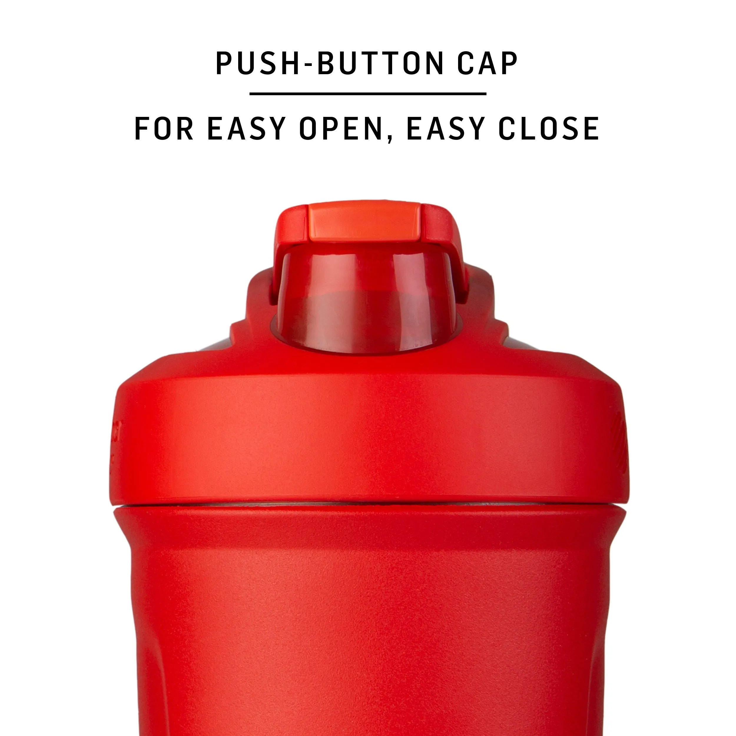 Blender Bottle 24 oz Stainless Steel Shaker Cup W/ Push-Button & Locking Mechanism